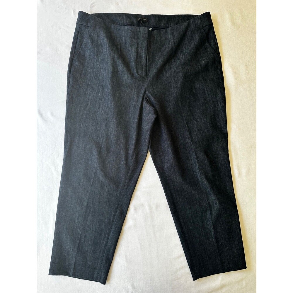 Talbots Dark Wash Indigo Heritage Trouser Dress Jean Trouser Pant Stretch 18W